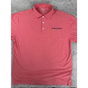 Masters Tech Mens Golf Polo Shirt XL Red Heathered Pocket Logo Short Sleeve
